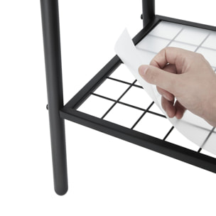 Stander appendiabiti Oskar in acciaio nero con ripiano