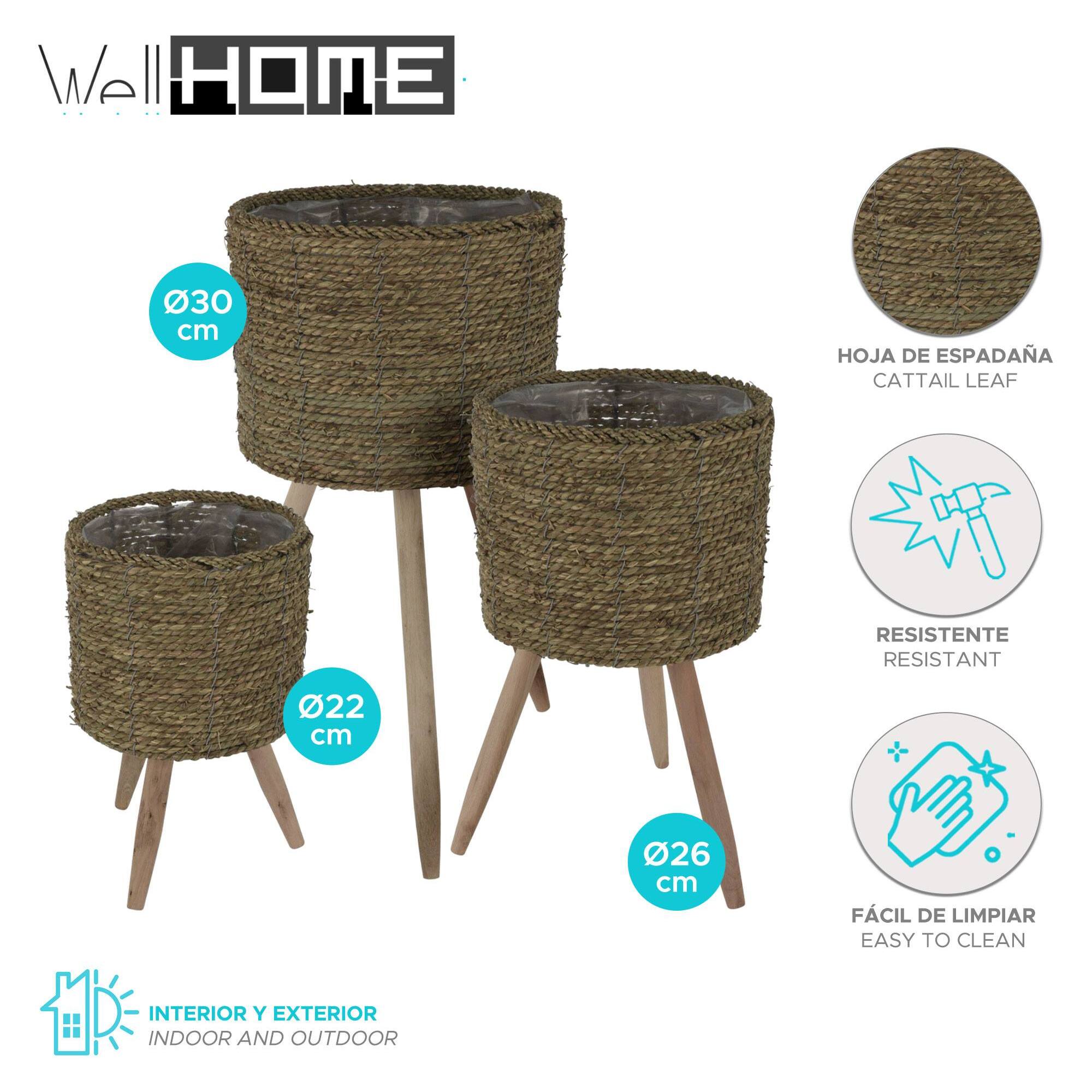 Well home set 3 maceteros ø22ø26ø30cm