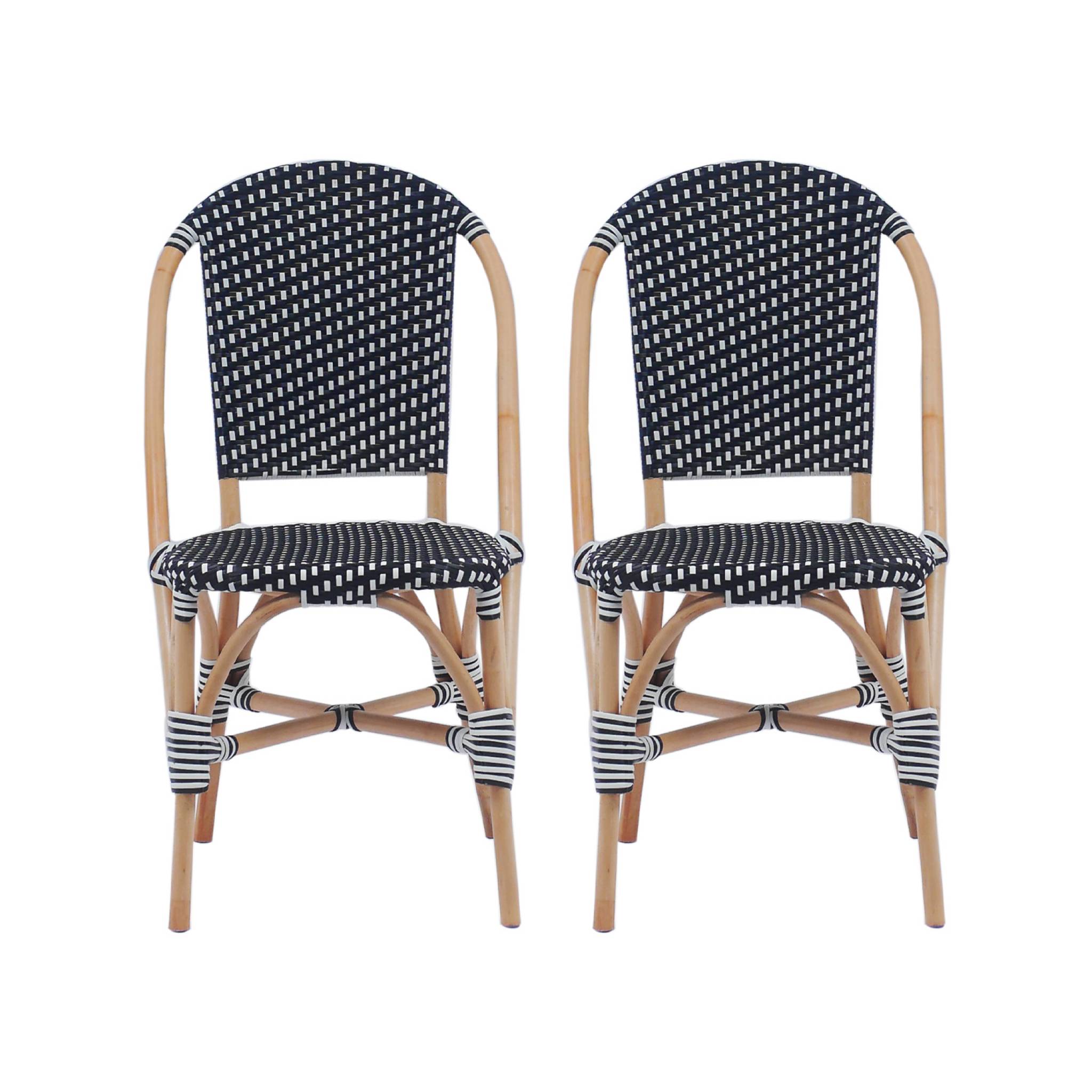 Chaise bistrot rotin et polyrotin (lot de 2) MONTMARTRE