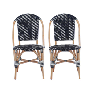 Chaise bistrot rotin et polyrotin (lot de 2) MONTMARTRE