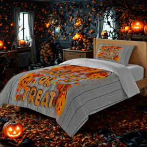 Parure copripiumino Halloween trick or treat stampa digitale 100% cotone