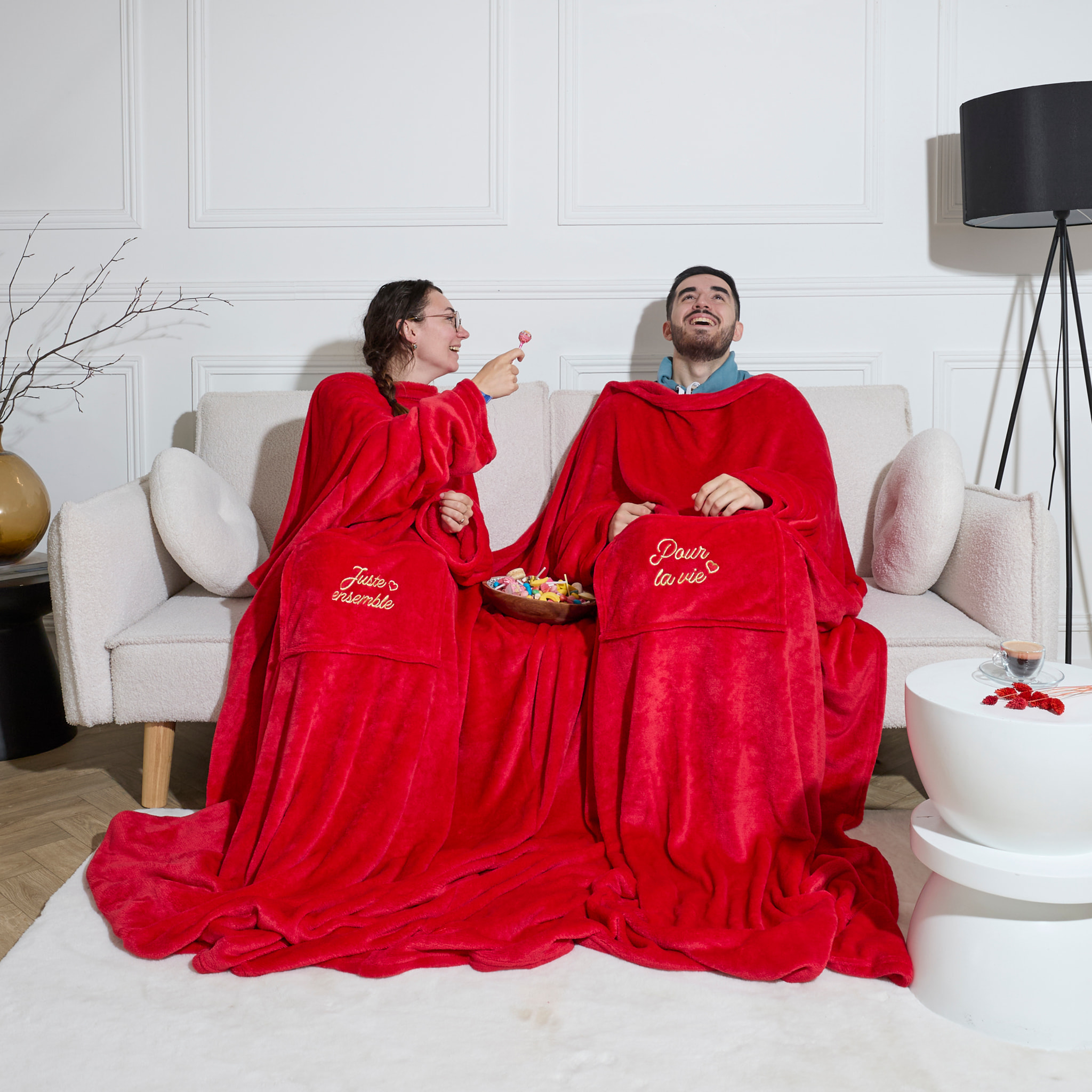 Plaid - THE CONCEPT FACTORY - Plaid Double Pour La Vie - Doux - Avec Manches