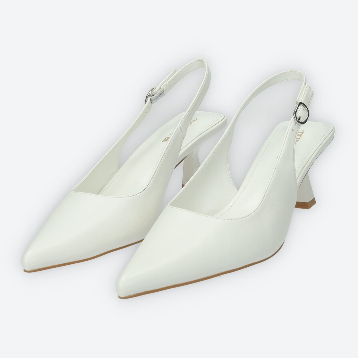 Décolleté sling back Donna Tata Italia Bianco