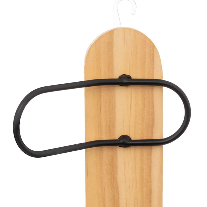 Patère 6 têtes bois/métal