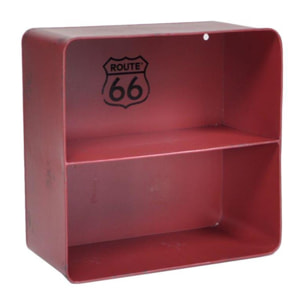 Mensola in metallo Bristol rosso 2 piani quadrata cm29,5x15h30