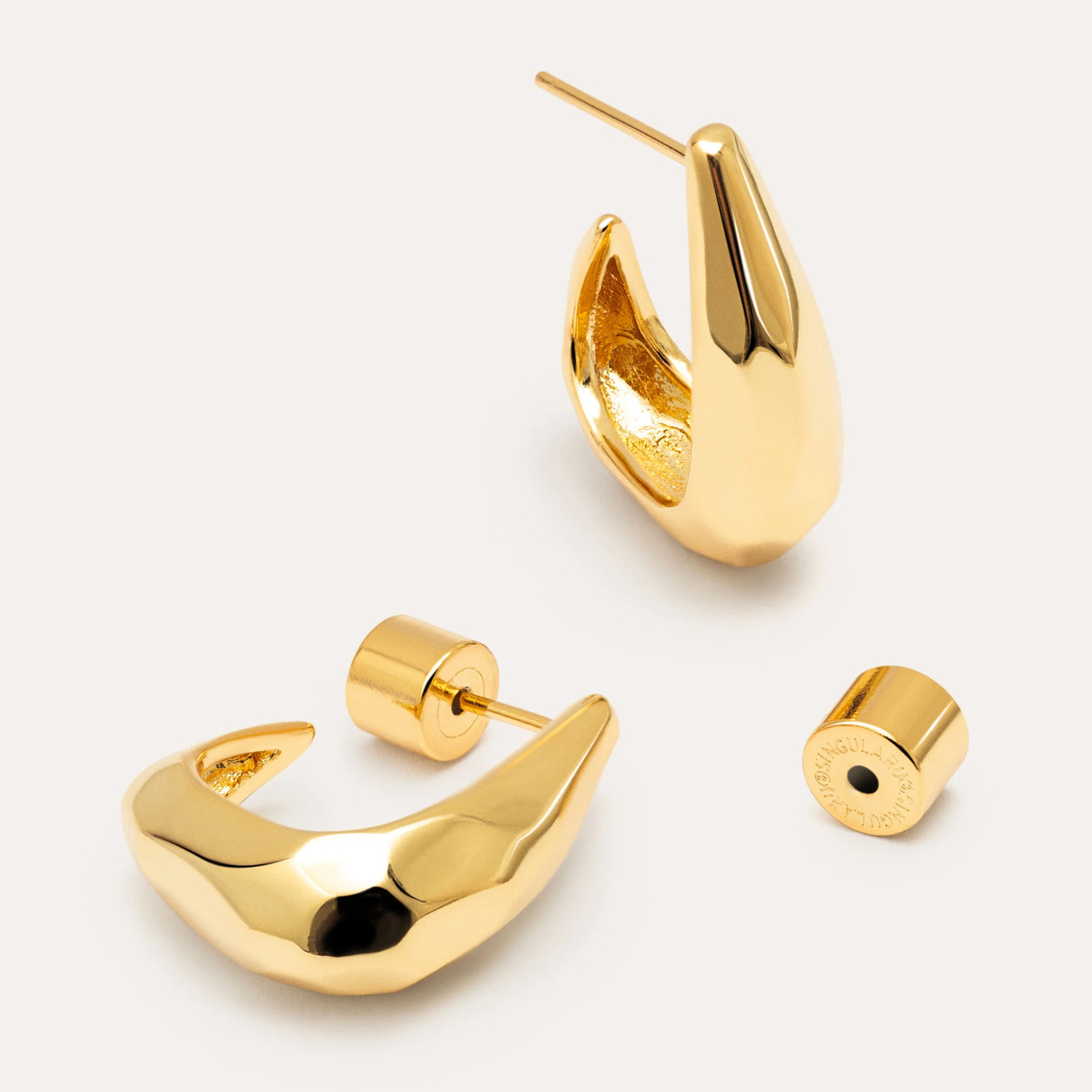 Pendientes Aro Espresso Baño Oro