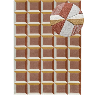 AMARA Alfombra geométrica con relieve caldera, varias medidas disponibles.
