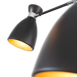 RETRO 12L Lampe suspension noire et cuivre