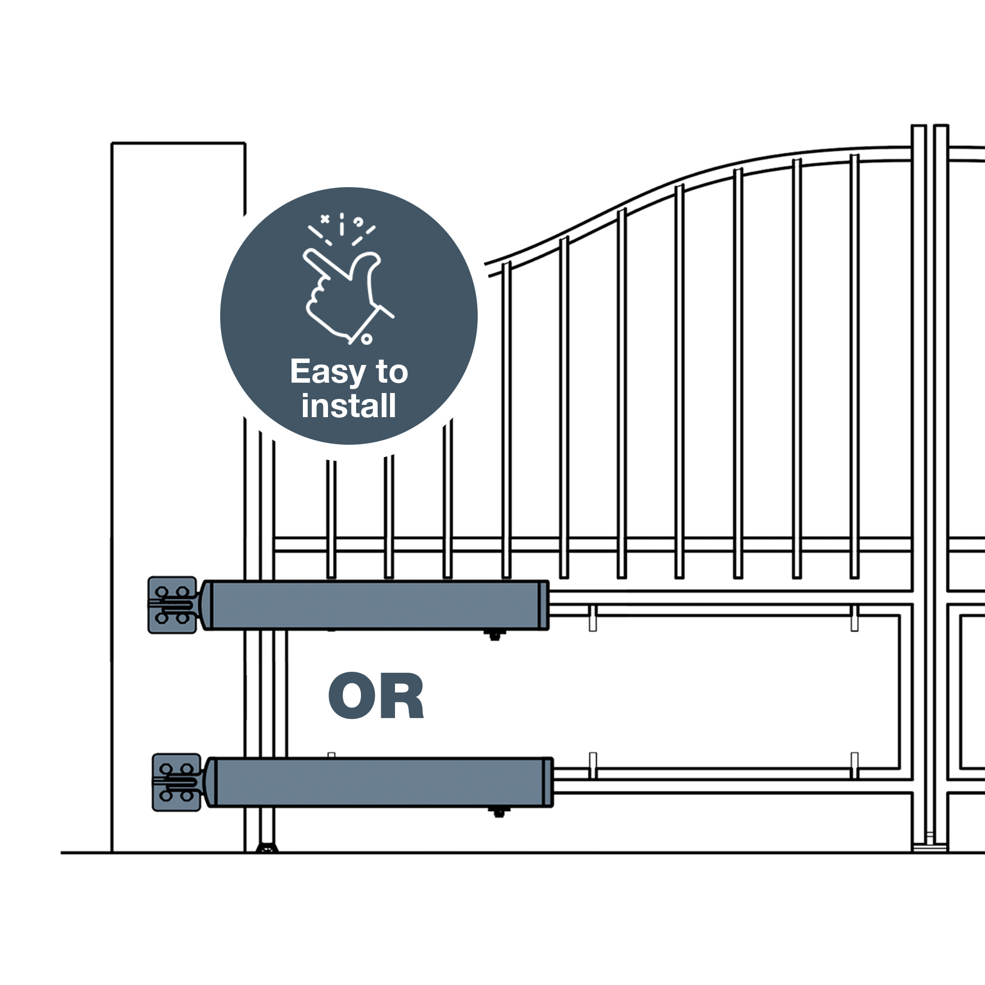 Motorisation pour portail à battants - Moteur à vérins  - Teha 410 - Avidsen - 114173