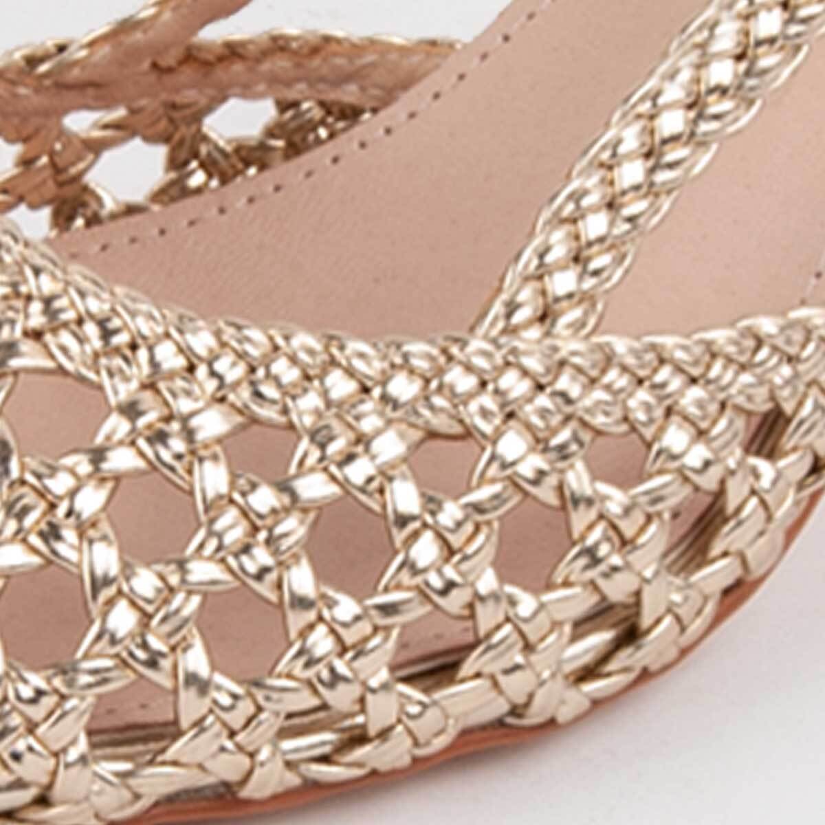 Zapato De Tacón - Dorado - Altura: 6 Cm