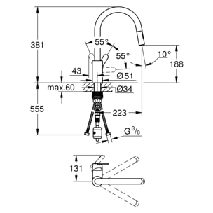 GROHE Get Mitigeur monocommande Evier Chromé 31484001