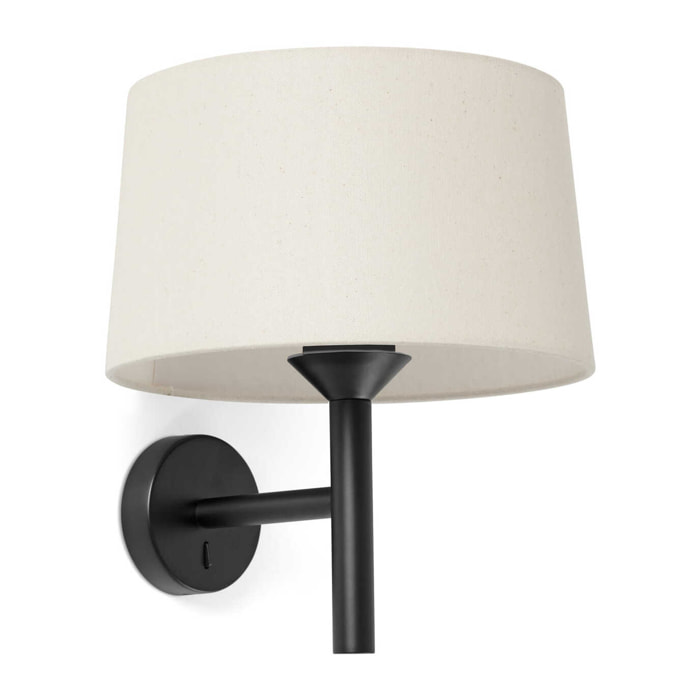 WINDSOR Lampada da parete nera/lino