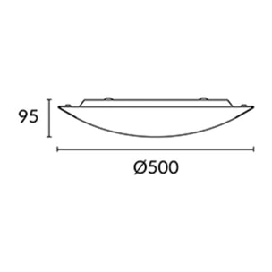 LEDS C4 Plafon Clip Ø500 Mm Led 16,6W 3000K Cromo 935Lm