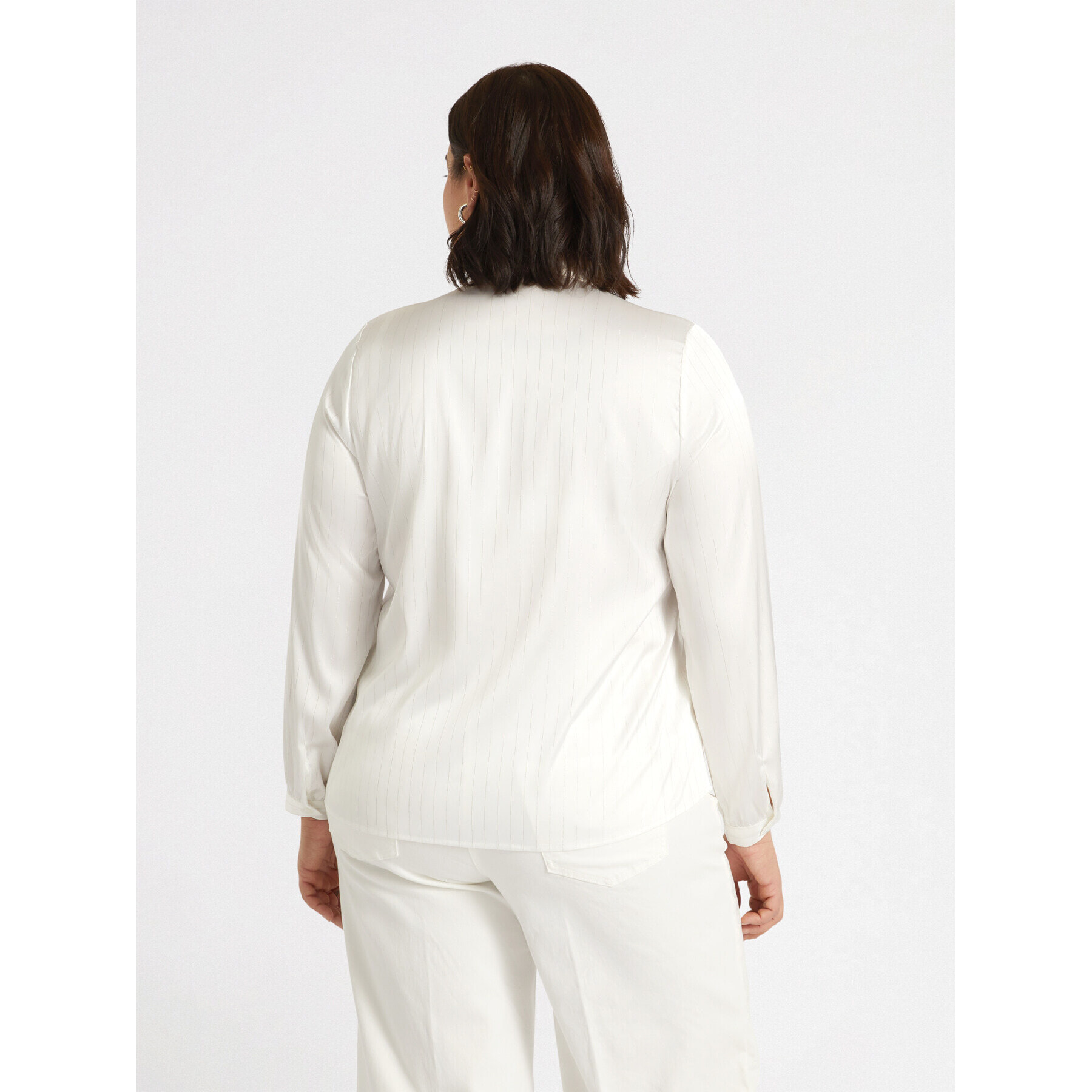 Fiorella Rubino - Camisa con abertura delantera y cuello bordado - Blanco