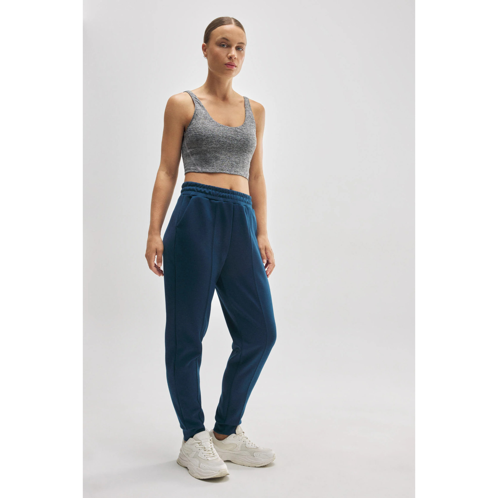 Pantaloni jogger sportivi blu con tasche