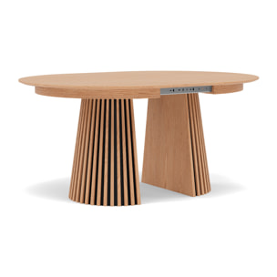 Freya - table à manger ronde extensible - effet bois - 4 à 8 personnes - Bois