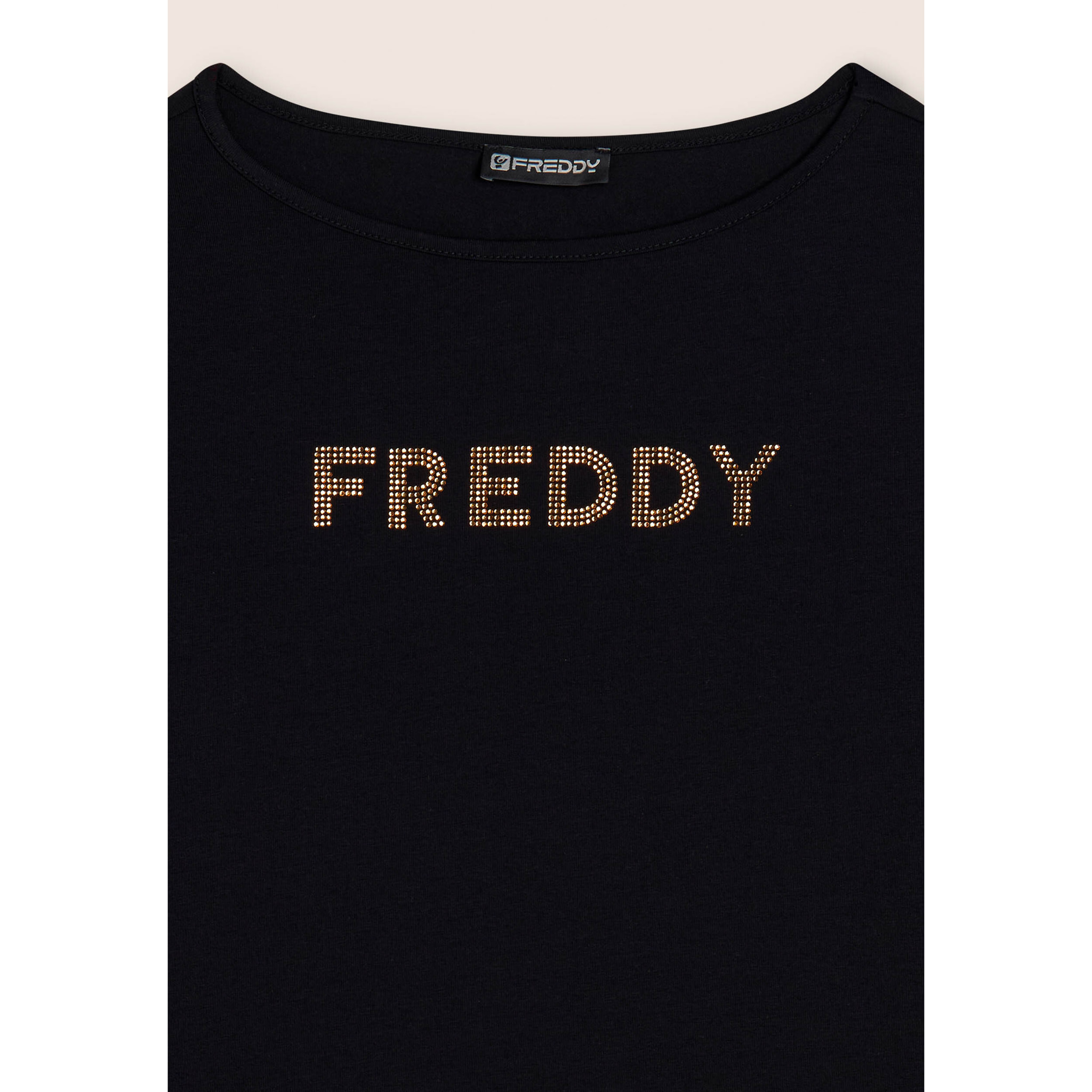 T-shirt a maniche lunghe in jersey con logo FREDDY in strass