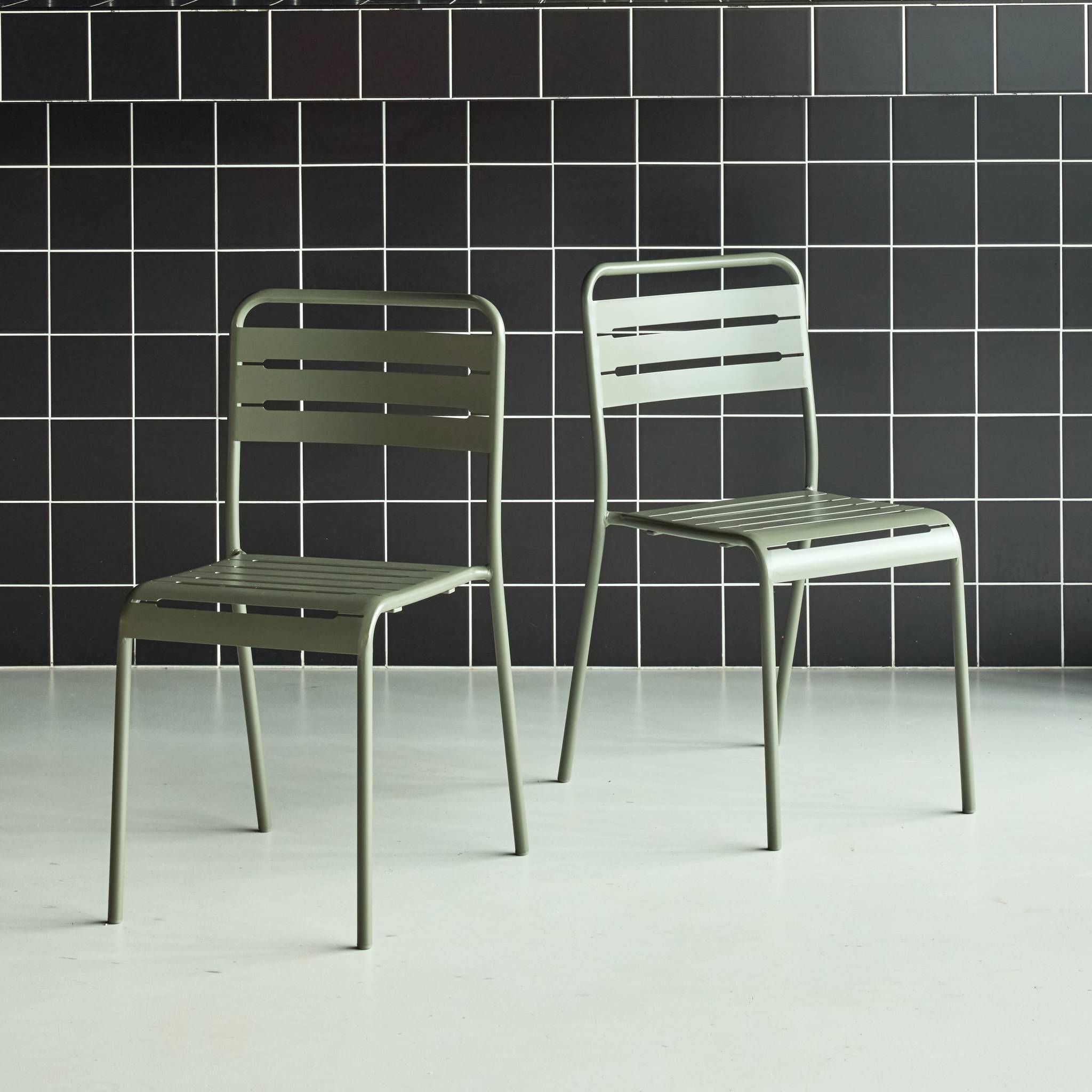 Chaise de jardin acier (lot de 2) AMÉLIA