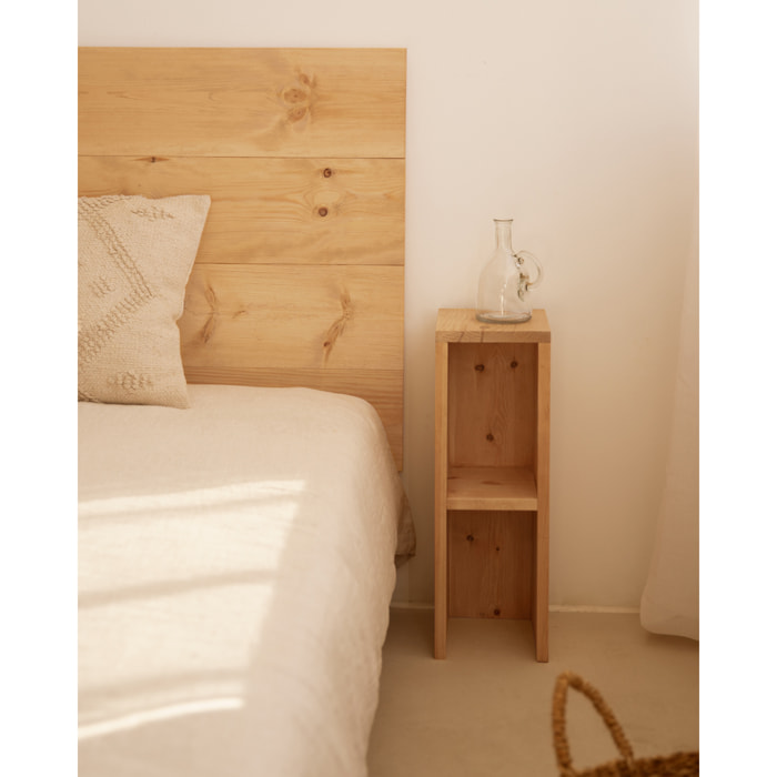 Pack de 2 tables de chevet ou d’appoint en bois massif de couleur chêne moyen 60x20cm Hauteur: 60 Longueur: 20 Largeur: 20