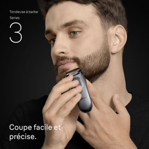 Tondeuse barbe BRAUN BT3560, molette réglable, 40 hauteurs de coupe, précision 0,5 mm, autonomie 50 mn