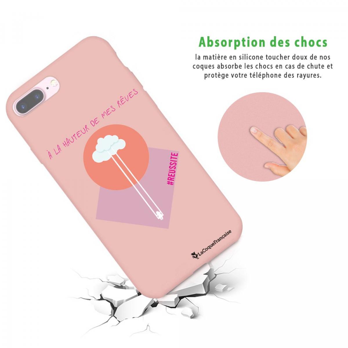 Coque iPhone 7 Plus/ 8 Plus Silicone Liquide Douce rose pâle A La Hauteur De Mes Rêves La Coque Francaise.