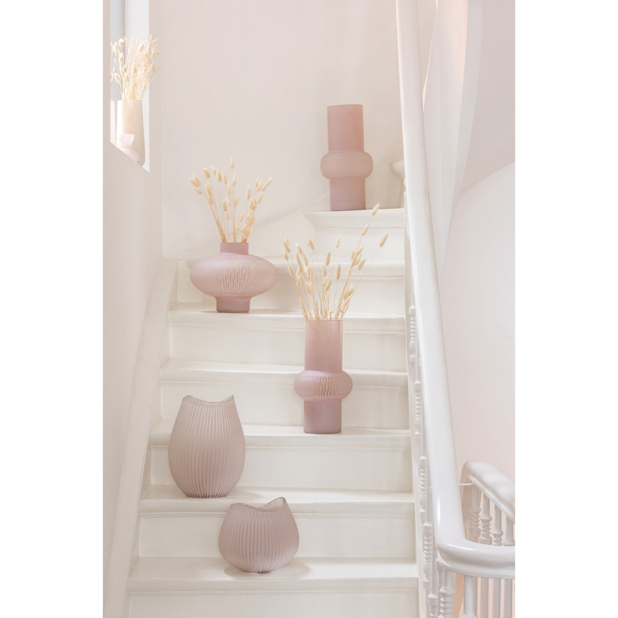 J-Line Vase Ligne Verre Rose Clair Small