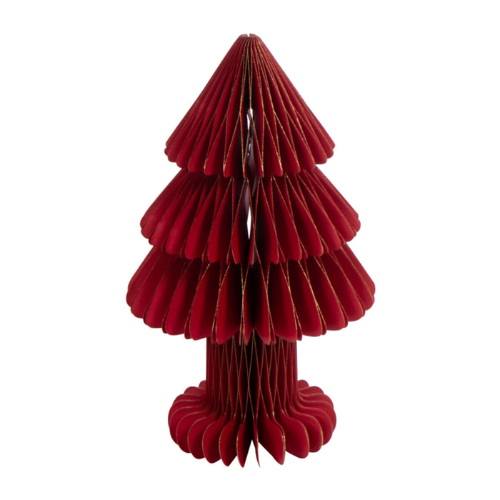J-Line décoration sapin de Noël Pliable - papier - rouge - small