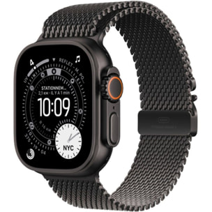 Bracelet APPLE 49 mm - Small Milanais en titane noir