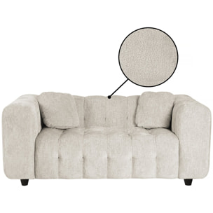 Canapé droit en tissu chenille "Vendome" - 2 places - Beige