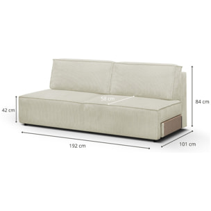 Module canapé convertible 2 places en velours côtelé - HARPER MOD