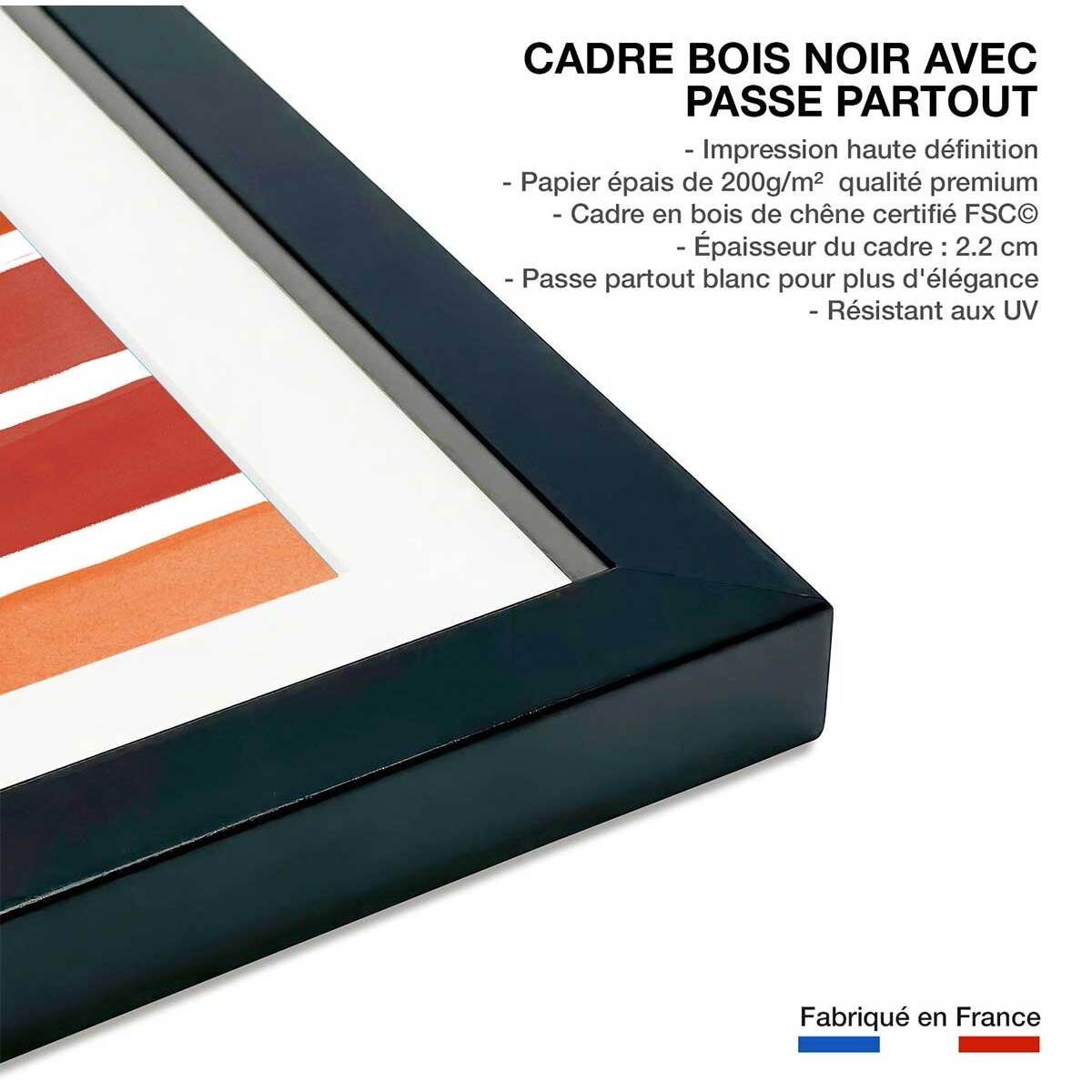 Poster pop angle Affiche + cadre en bois - Noir