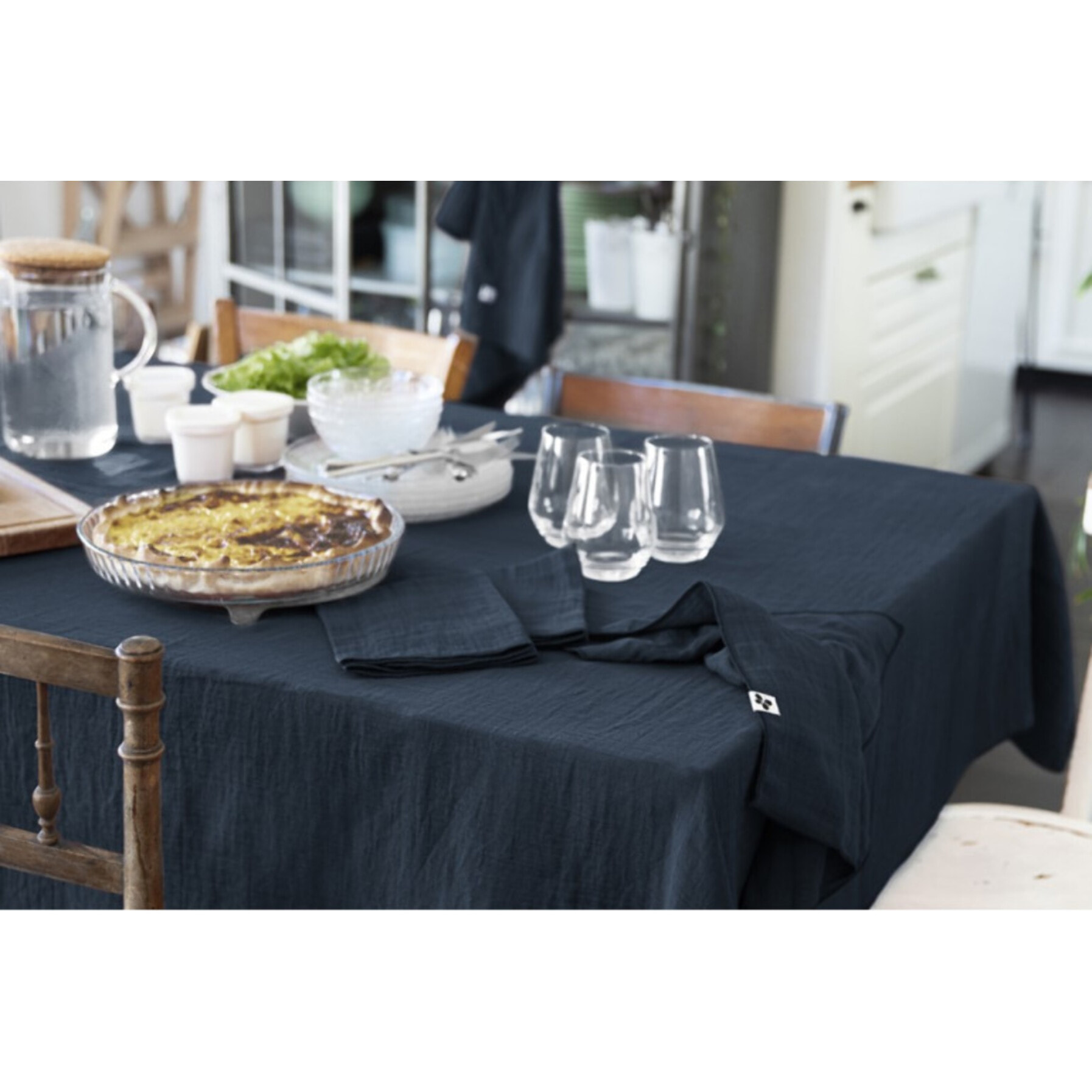 Lot de 3 serviettes 40x40 cm en gaze de coton - 10 coloris - GAIA