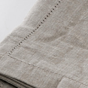 Tovaglia ajour in cotone - TORTORA MELANGE
