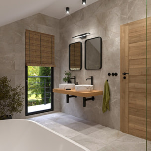 Aurum mitigeur lavabo haut inoxydable, à levier, sans vidage, noir mat SATBAUR285C avec une garantie de 5 ans