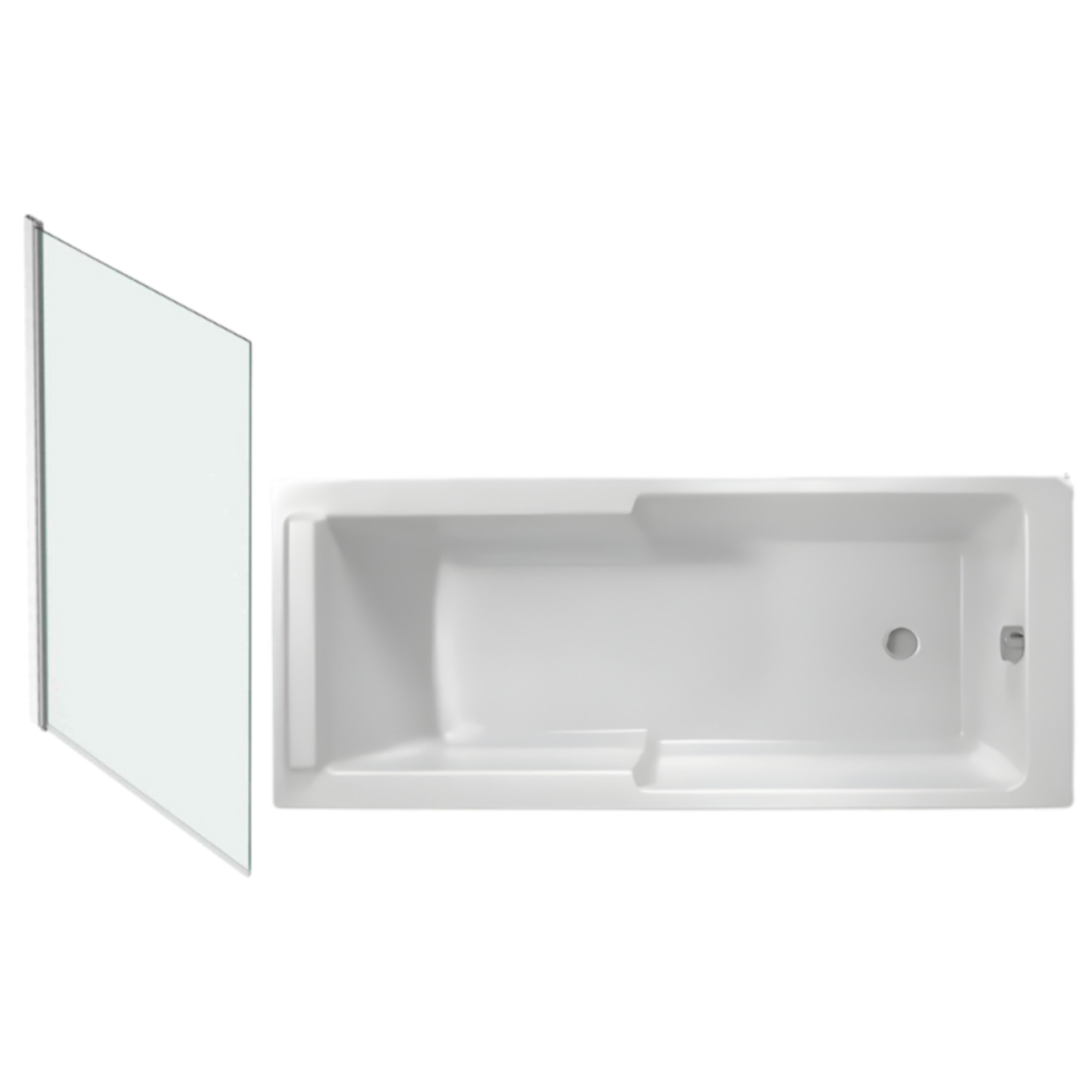 Baignoire bain douche Struktura + pare bain + étagère 170 X 75