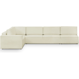 Canapé d'angle droit convertible 10 places en tissu bouclé - HARPER MOD