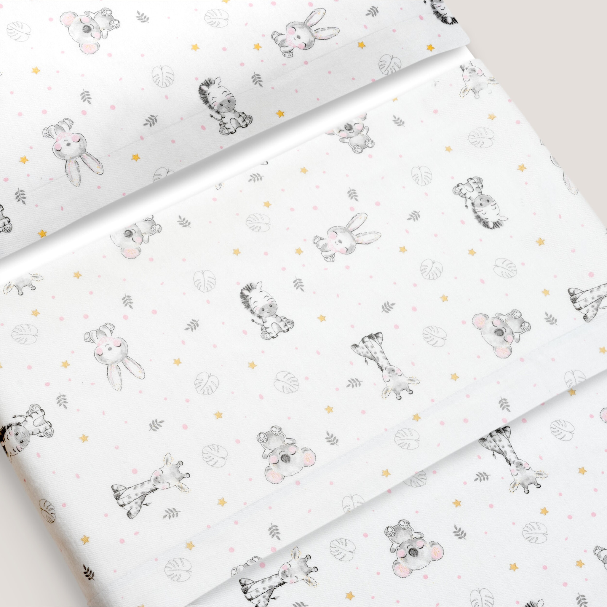 Triptico Minicuna Franela Modelo Koala Bco/Rosa