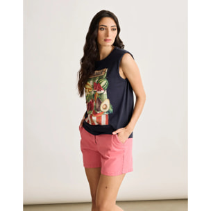 Camiseta Manga Corta Azul Marino - Bangana