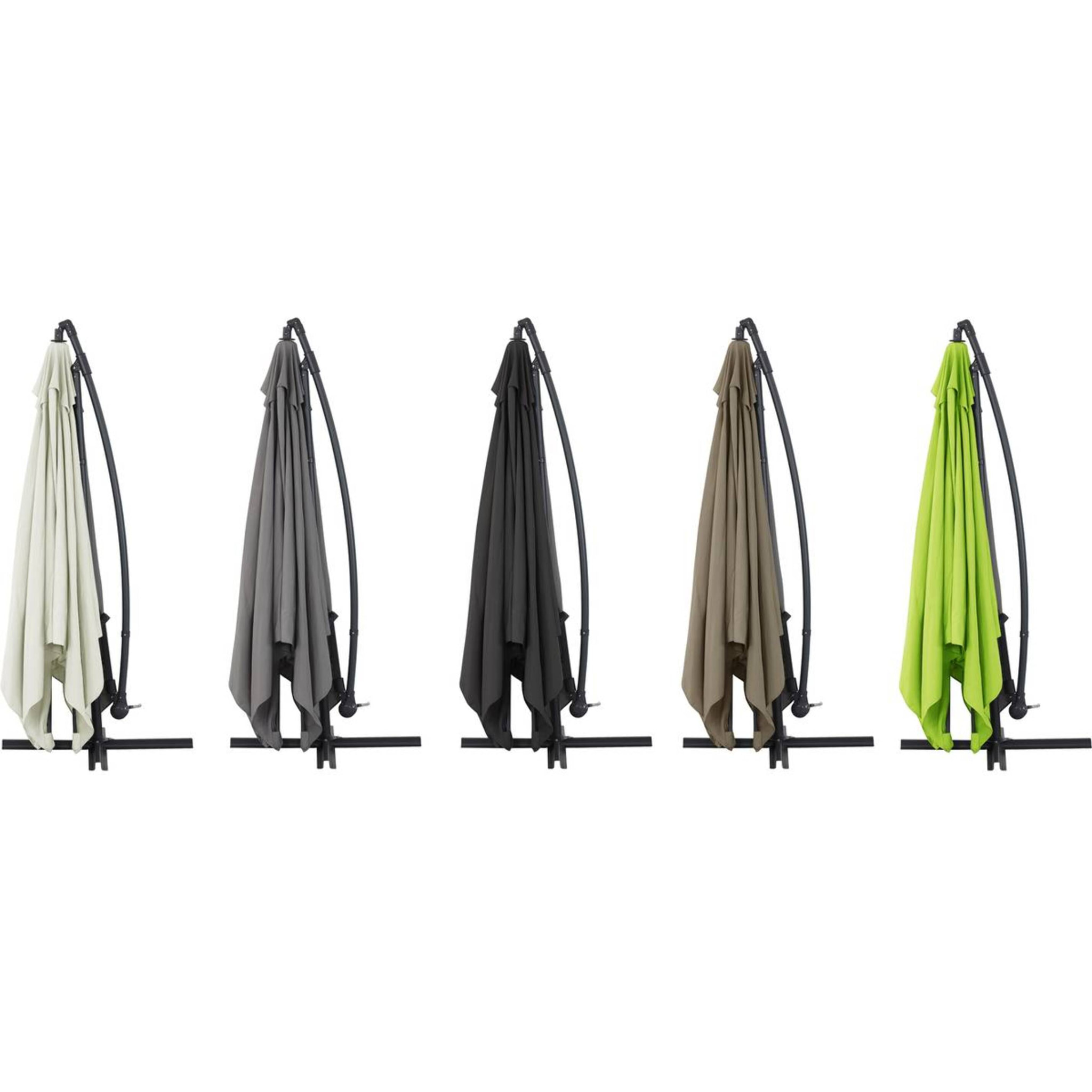 Parasol jardin déporté Alu "Ilios 3" - Carré - 3 x 3 m - Vert - Dalles incluses