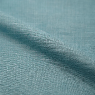 Fauteuil capitonné en tissu bleu clair - Carmen