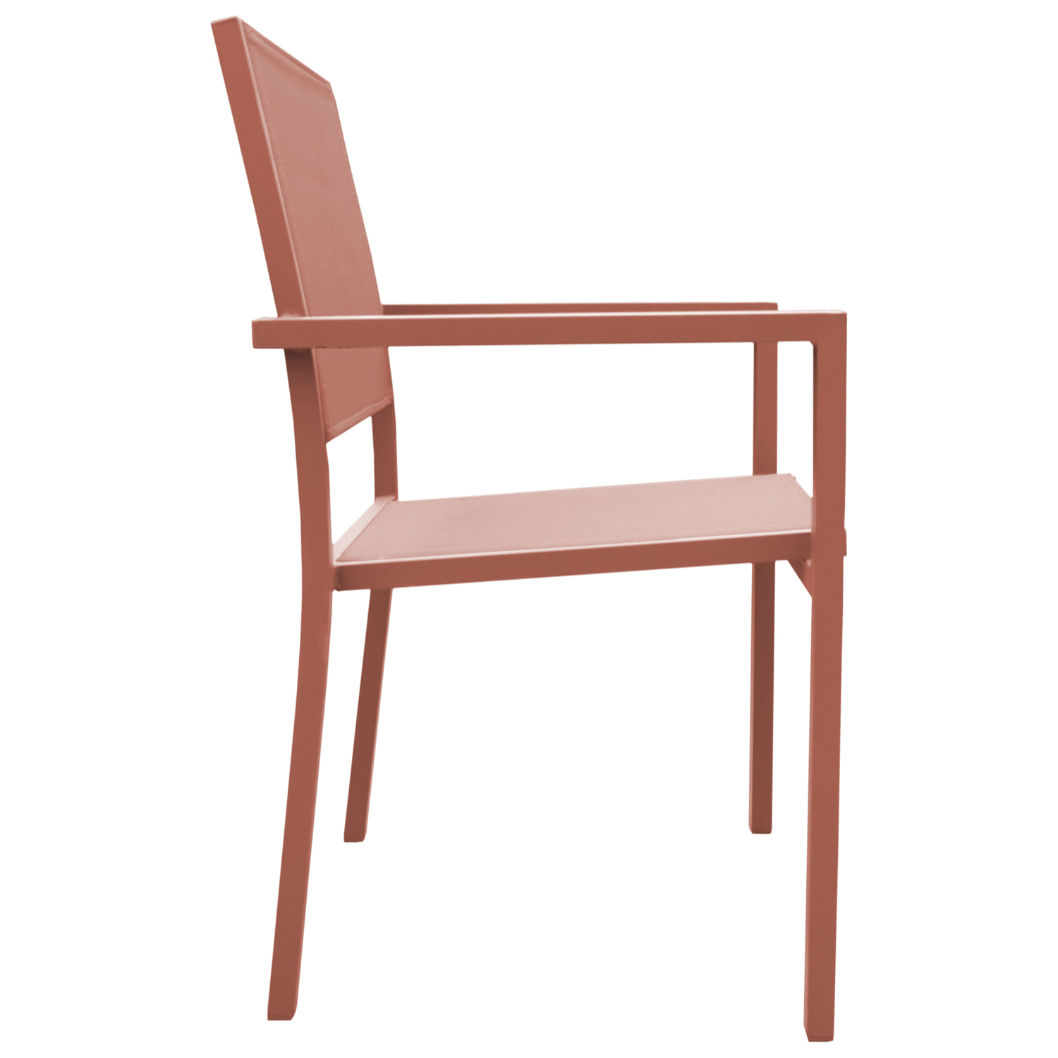 Salon de jardin BARI en textilène terracotta 8 places - aluminium terracotta