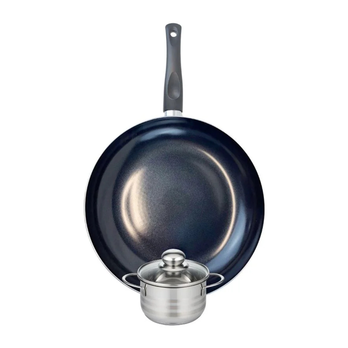 Ensemble de 1 Poêle de cuisson 32 cm et 1 faitout 12 cm Elo Prima Brillant