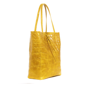 Sefora Borsa Shopper Donna.Pelle autentica Velours Stampa Coccodrillo Grande