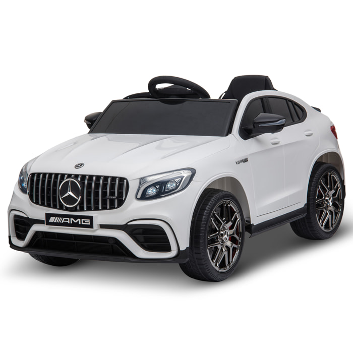 Voiture véhicule électrique enfant 12 V 35 W V. 3-5 Km/h télécommande effets sonores + lumineux Mercedes GLC AMG blanc