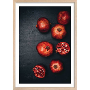 Affiche collection une livre de grenade Affiche + cadre en bois - Chêne