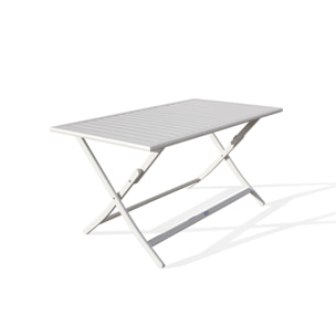 MARIUS - Table de jardin pliante en aluminium gris