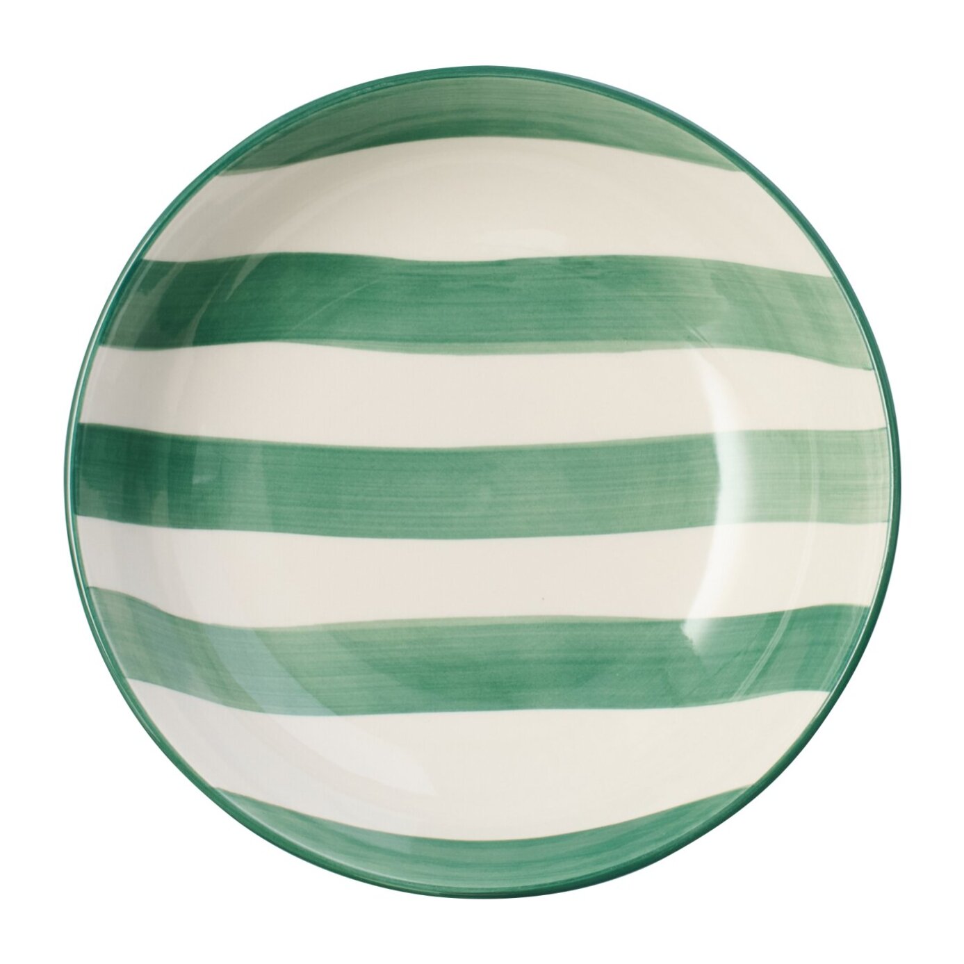 J-Line Bol Ligné - céramique - vert/blanc - 6 pièces