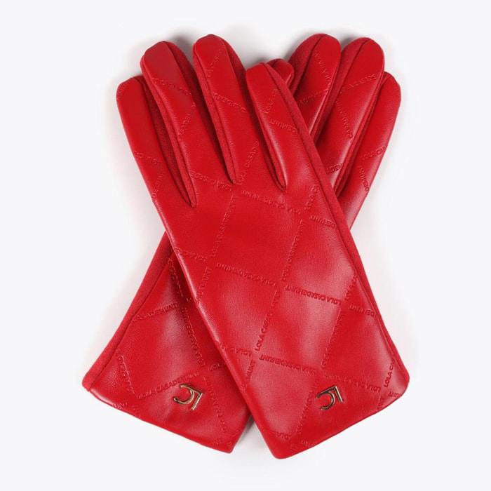 Guanti con Logo a Reticolo