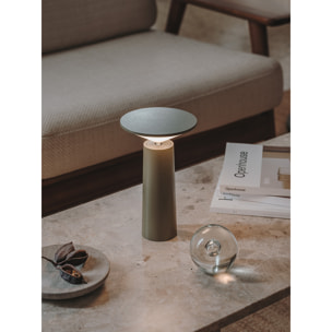 LEDS C4 Sobremesa COCKTAIL LED 3.5 Blanco cálido - 2700K TOUCH DIMMING Gris oliva 154lm