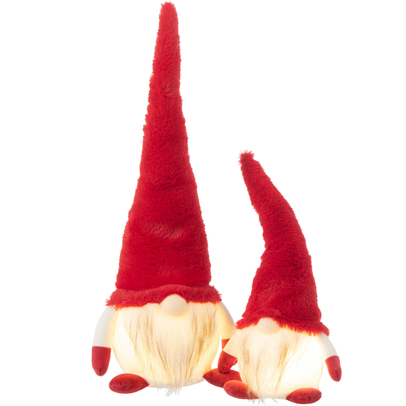 J-Line figurine Lutin - textile - rouge/blanc - large - LED